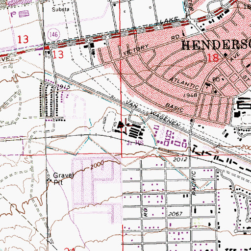 Topographic Map of Lyal Burkholder Middle School, NV