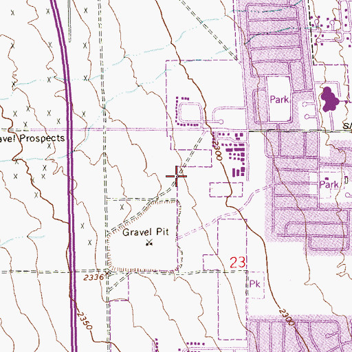Topographic Map of Wing and Lilly Fong Elementary School, NV