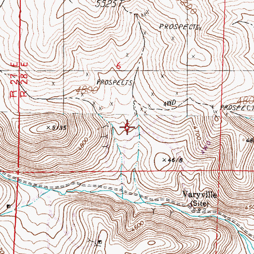 Topographic Map of Varyville Mining District, NV