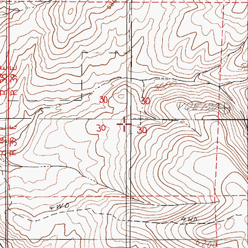 Topographic Map of Rebel Creek Mining District, NV