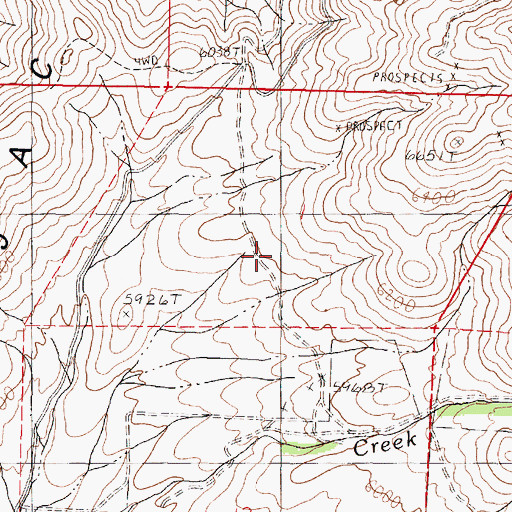 Topographic Map of Jackson Creek Mining District, NV