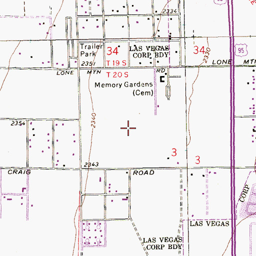 Topographic Map of Ruthe Deskin Elementary School, NV