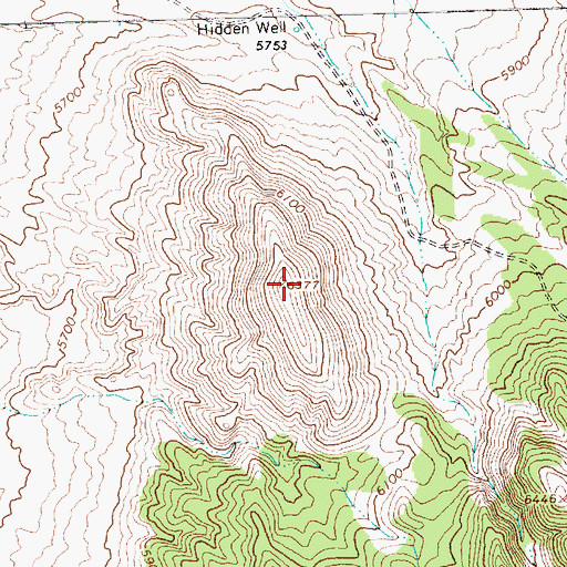 Topographic Map of Hidden Well, NV