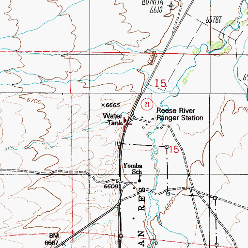 Topographic Map of Reese River, NV