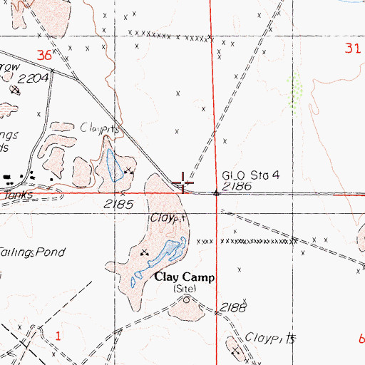 Topographic Map of Ash Meadows Mining District, NV