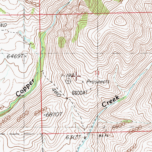 Topographic Map of Charleston Mining District, NV