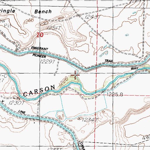 Topographic Map of Willowtown (historical), NV