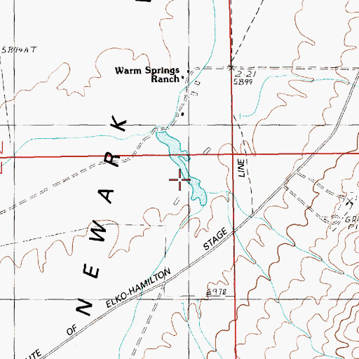 Topographic Map of Giocoechea Warm Springs, NV