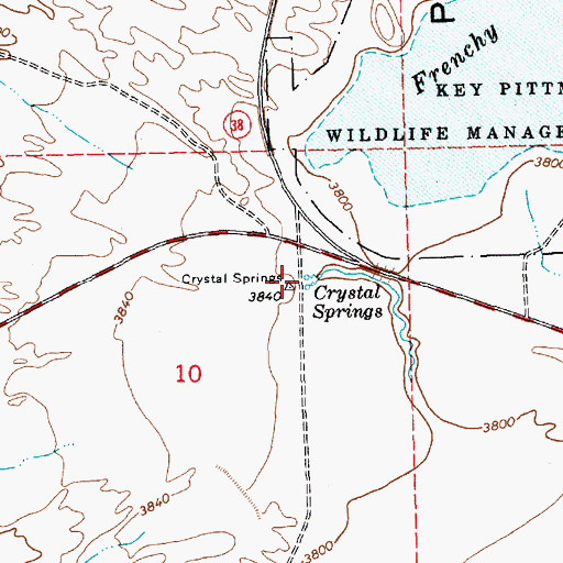 Topographic Map of Crystal Springs, NV