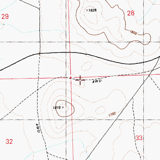 Topographic Map of Prairie Gate, NV