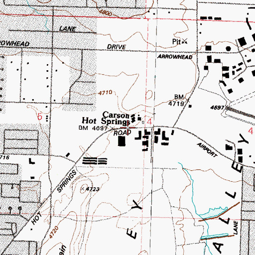 Topographic Map of Carson Hot Springs, NV
