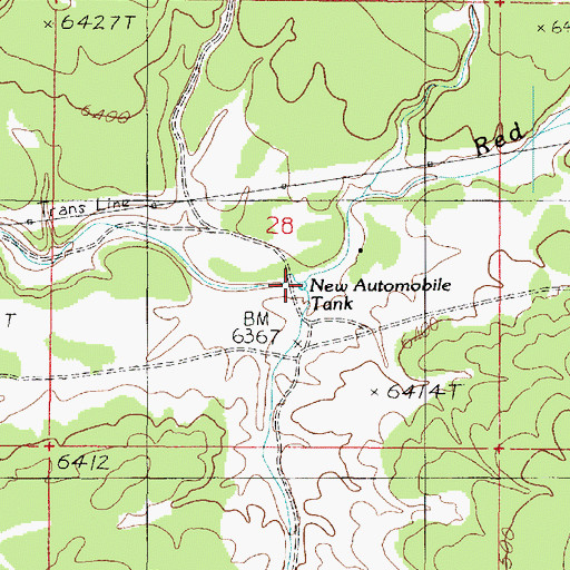 Topographic Map of New Automobile Tank, AZ