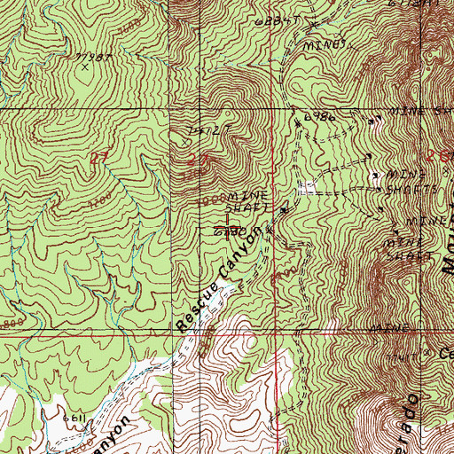 Topographic Map of Uncle Sam Mine, NV