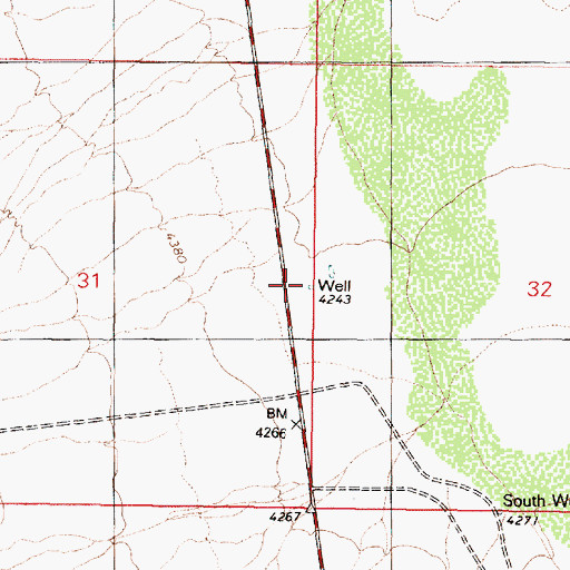 Topographic Map of AEC Well 1-4, NV