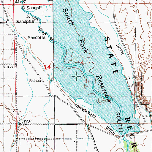 Topographic Map of South Fork Recreation Area, NV