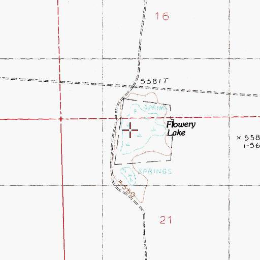 Topographic Map of Flowery Lake, NV