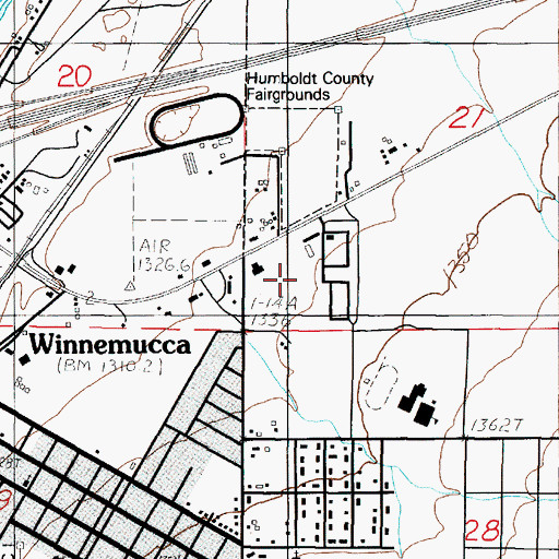 Topographic Map of Albert M Lowry High School, NV
