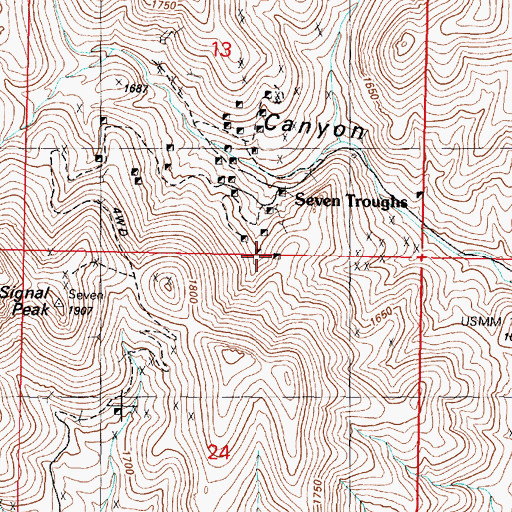 Topographic Map of Kindergarten-Therian Group Mine, NV