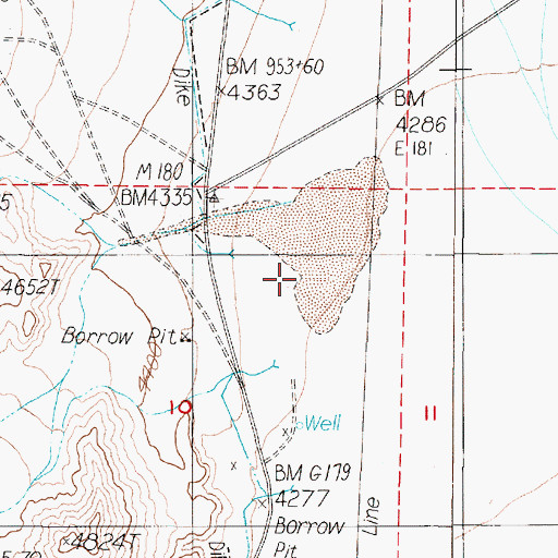 Topographic Map of Esmeralda County, NV