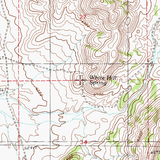 Topographic Map of White Hill Spring, NV