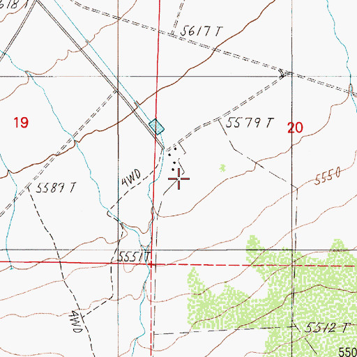 Topographic Map of Bowman Creek, NV