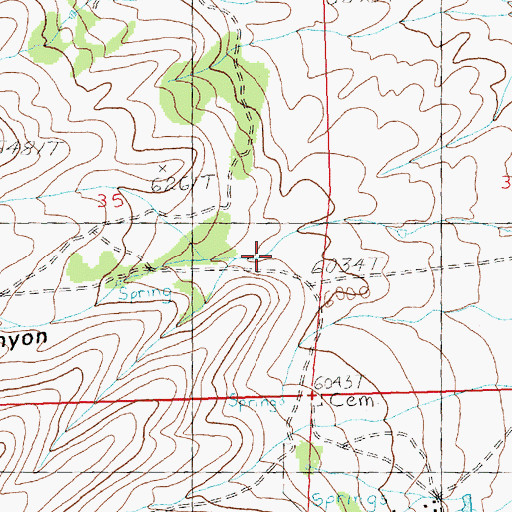 Topographic Map of Burnt Mill Canyon, NV