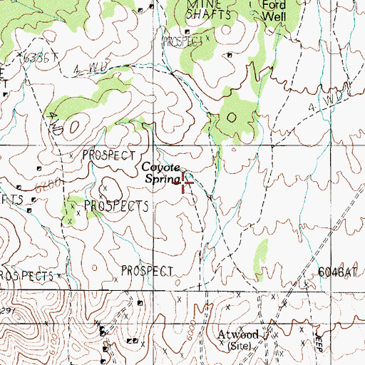 Topographic Map of Coyote Spring, NV