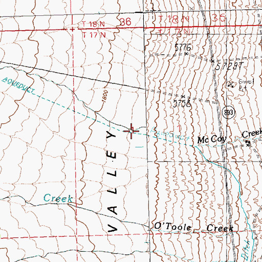 Topographic Map of McCoy Creek, NV