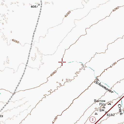 Topographic Map of Schoonover Creek, NV
