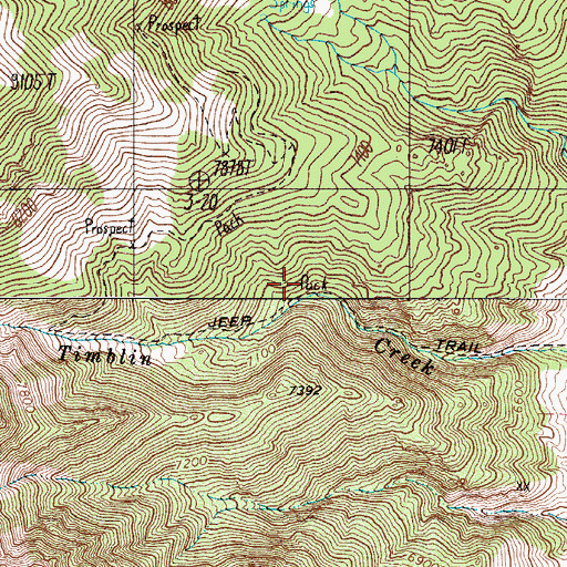 Topographic Map of Timblin Creek, NV