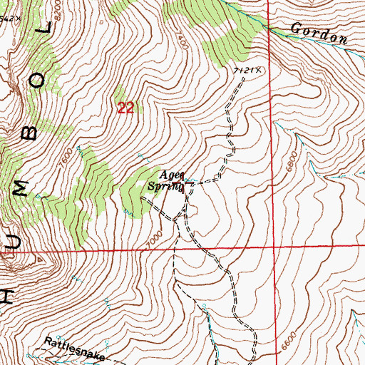 Topographic Map of Agee Spring, NV