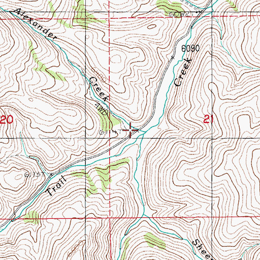 Topographic Map of Alexander Creek, NV