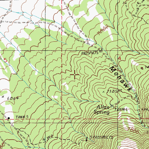 Topographic Map of Allan Spring, NV
