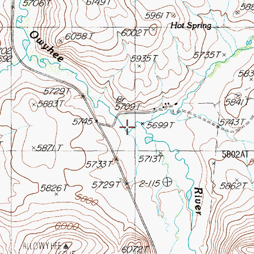 Topographic Map of Allegheny Creek, NV