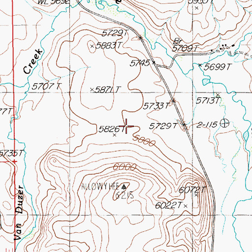 Topographic Map of Allegheny School (historical), NV