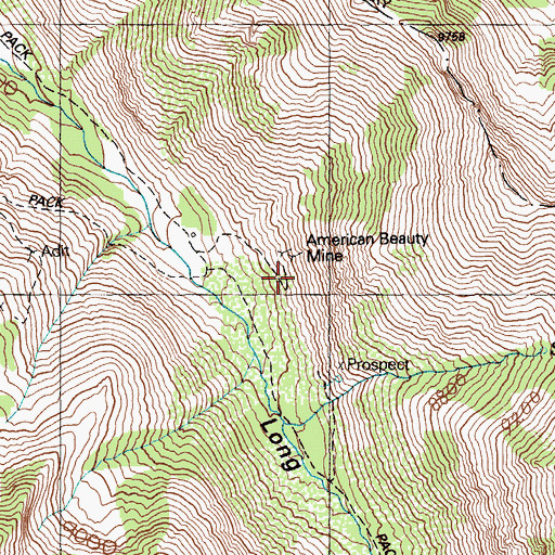 Topographic Map of American Beauty Mine, NV