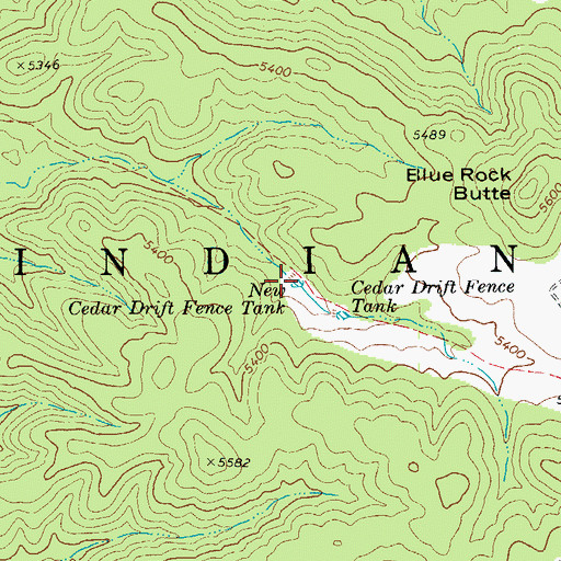 Topographic Map of New Cedar Drift Fence Tank, AZ