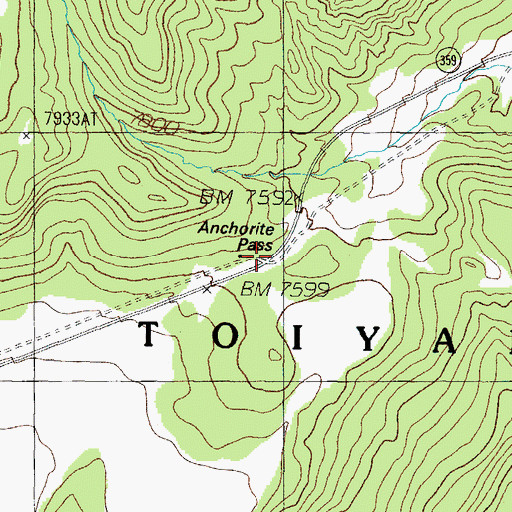 Topographic Map of Anchorite Pass, NV