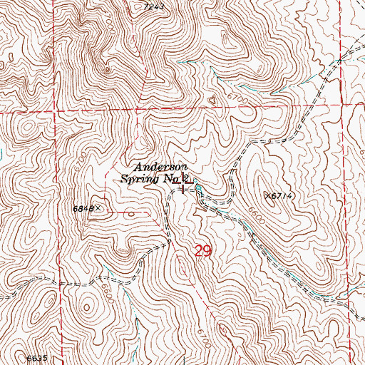 Topographic Map of Anderson Spring Number Two, NV