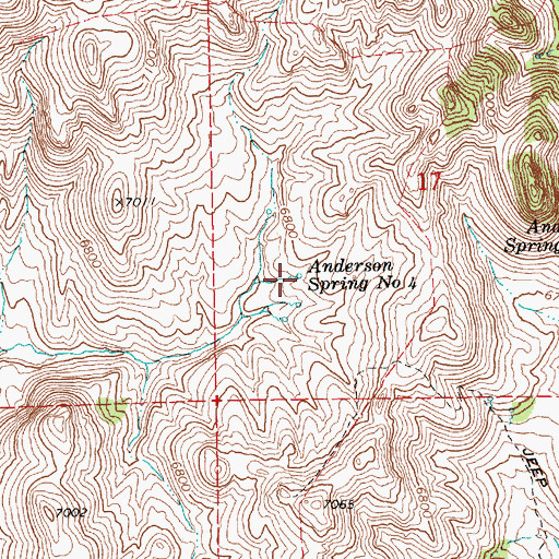 Topographic Map of Anderson Spring Number Four, NV