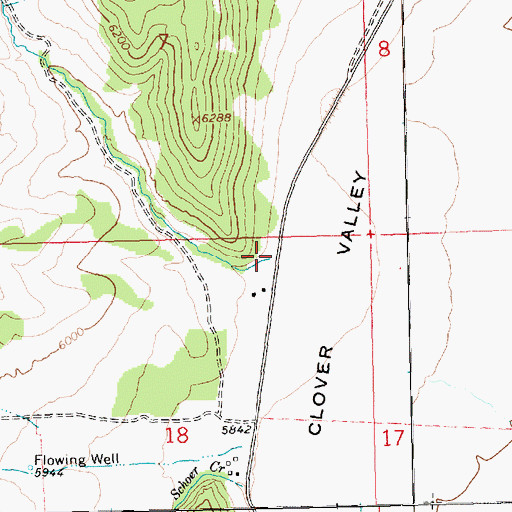 Topographic Map of Angel Creek, NV