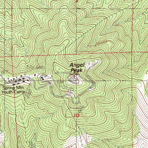 Topographic Map of Angel Peak, NV