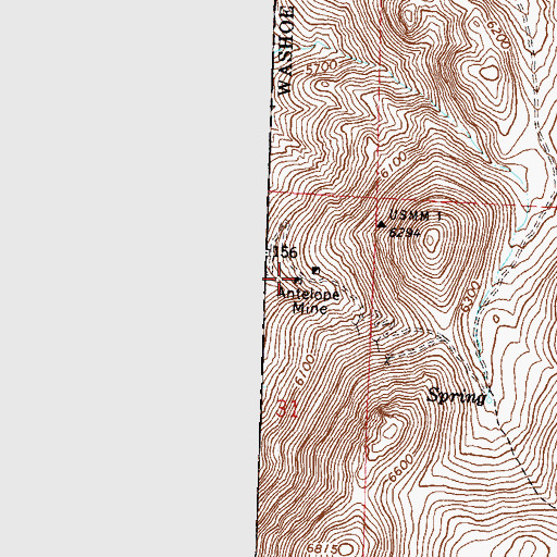 Topographic Map of Antelope Mine, NV