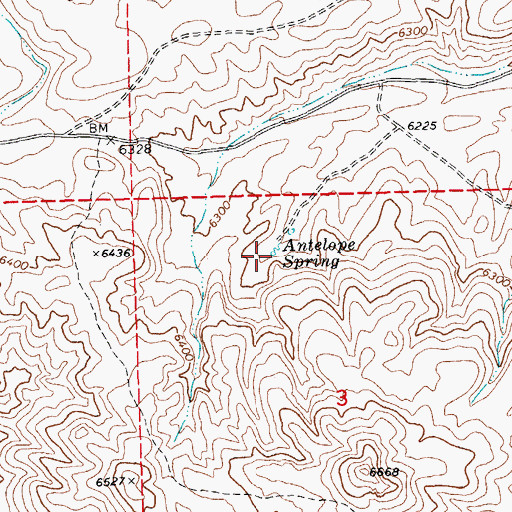 Topographic Map of Antelope Spring, NV