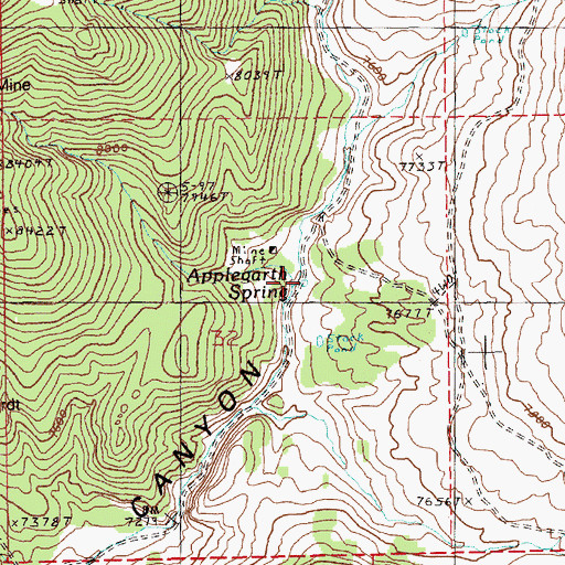 Topographic Map of Applegarth Spring, NV