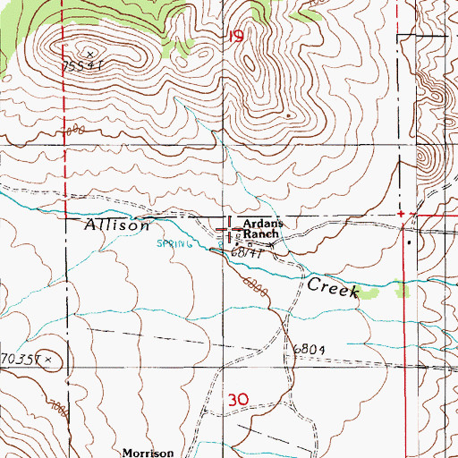 Topographic Map of Ardans Ranch, NV