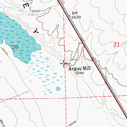 Topographic Map of Argus Mill, NV