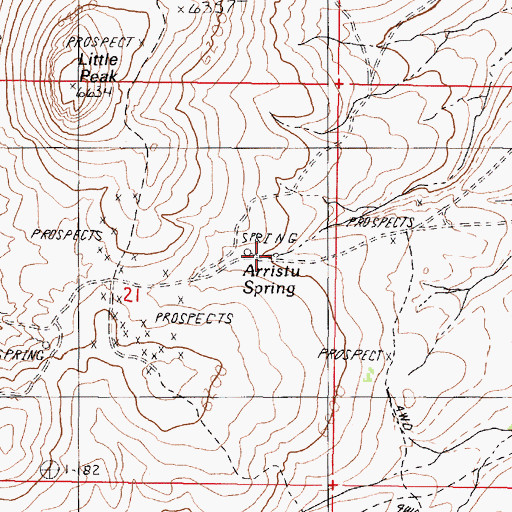 Topographic Map of Arristu Spring, NV