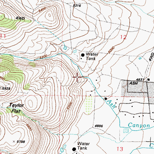 Topographic Map of Ash Canyon, NV