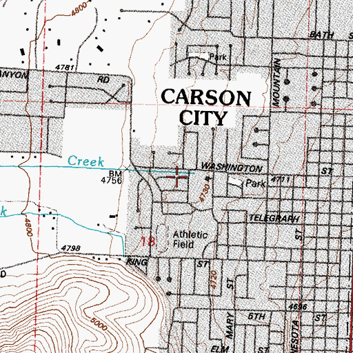Topographic Map of Ash Canyon Creek, NV